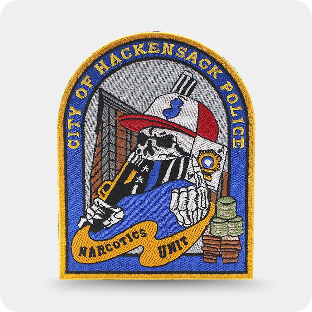 Detailed embroidered badge patch