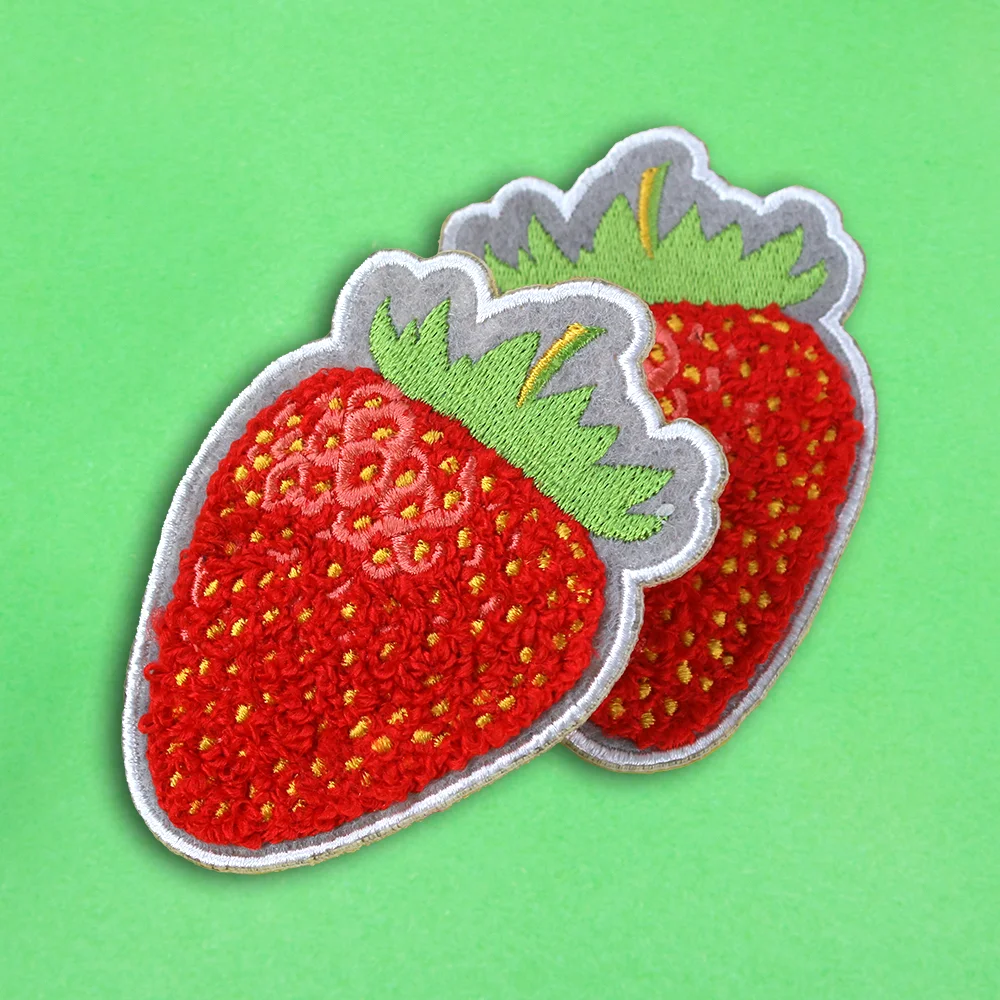 Embroidered strawberry patch